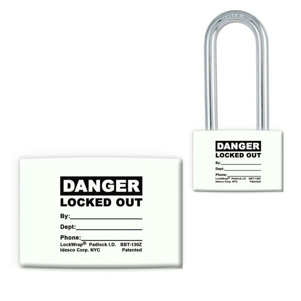 Padlock Label, 1-5/8inHx1-1/2inW, PK25, LMBBT130AAC