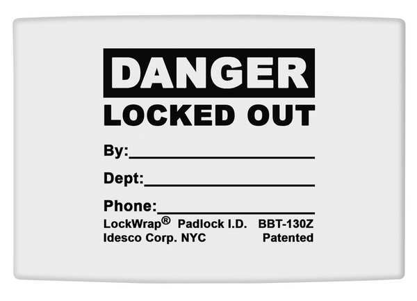 Padlock Label, 1-5/8inHx1-1/2inW, PK25, LMBBT130AAC