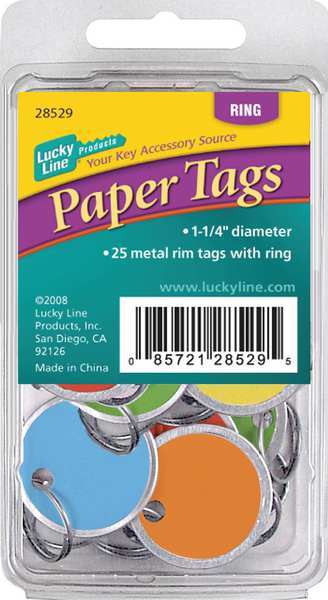 Key Tag, Metal-Rimmed Ring, PK25