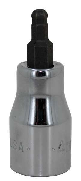 5/16 in Tip, Hex Ball Bit Socket, SAE 3/8 in Drive