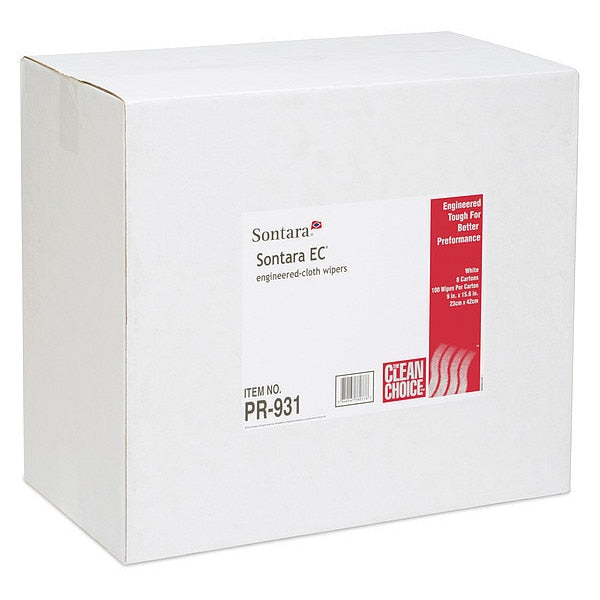 Disposable Wipes, White, Box, 100 Wipes, 9