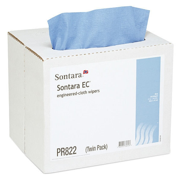 Disposable Wipes, Blue, 250 Wipes, 12