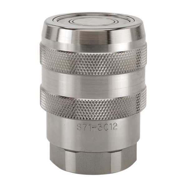 Hydraulic Quick Connect Hose Coupling, High Pressure Stainless Steel Body, Push-to-Connect Lock