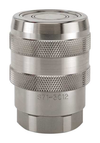 Hydraulic Quick Connect Hose Coupling, High Pressure Stainless Steel Body, Push-to-Connect Lock