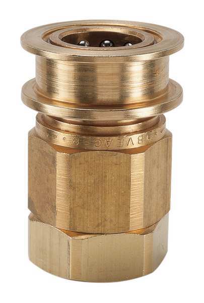 Hydraulic Quick Connect Hose Coupling, Brass Body, Sleeve Lock, 1/2