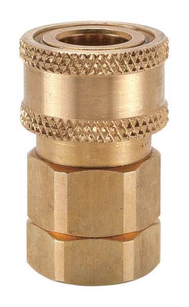 Hydraulic Quick Connect Hose Coupling, Brass Body, Sleeve Lock, 1