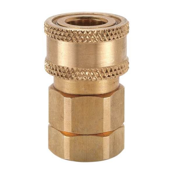 Hydraulic Quick Connect Hose Coupling, Brass Body, Sleeve Lock, 1-1/2