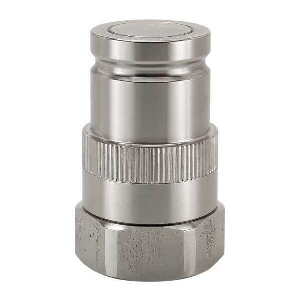 Hydraulic Quick Connect Hose Coupling, 316 Stainless Steel Body, Ball Lock, 3/4