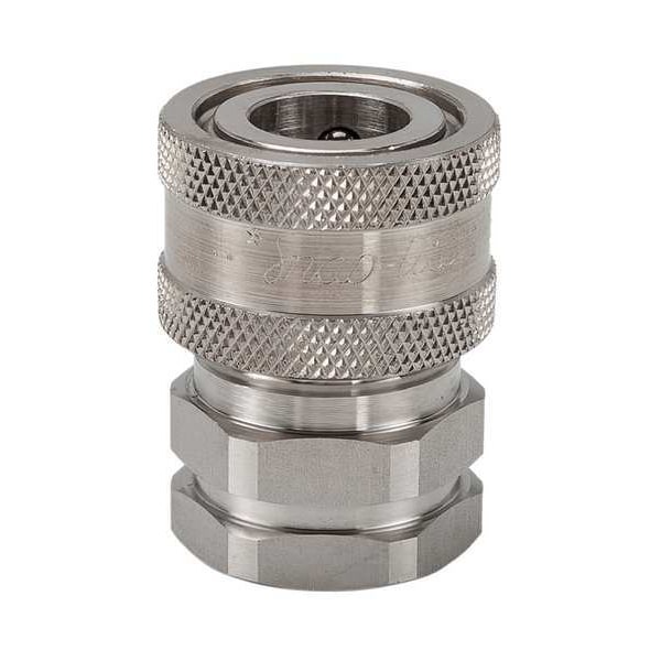 Hydraulic Quick Connect Hose Coupling, 316 Stainless Steel Body, Ball Lock, 2