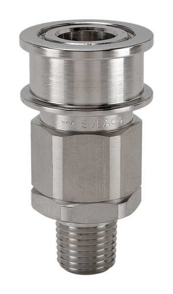 Hydraulic Quick Connect Hose Coupling, 316 Stainless Steel Body, Ball Lock, 1/2