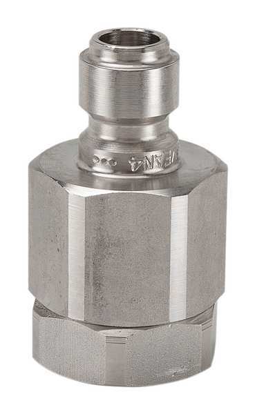 Hydraulic Quick Connect Hose Coupling, 316 Stainless Steel Body, Ball Lock, 1/2