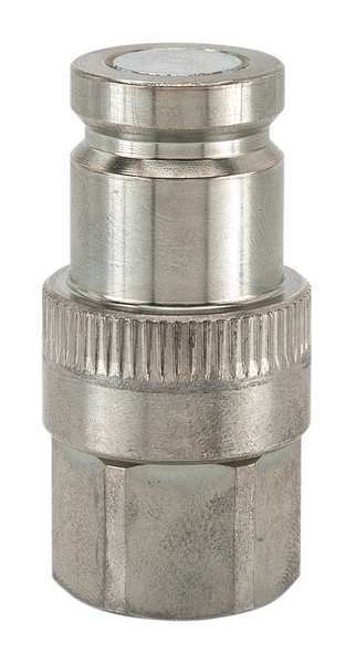 Hydraulic Quick Connect Hose Coupling, Steel Body, Push-to-Connect Lock, 3/4