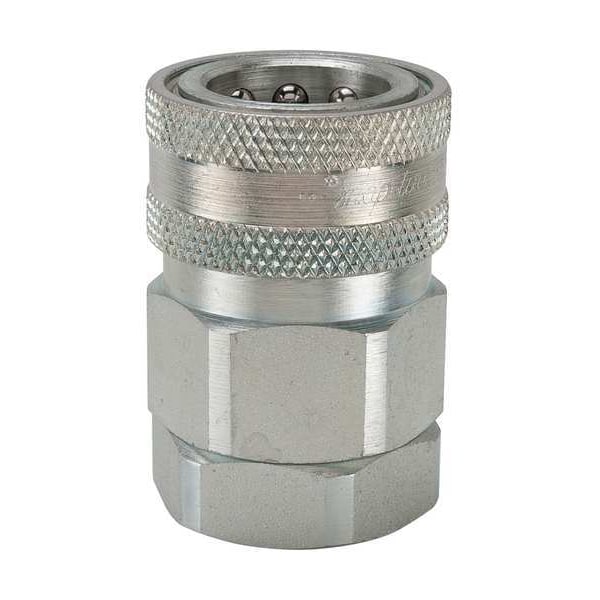 Hydraulic Quick Connect Hose Coupling, Steel Body, Sleeve Lock, 7/16