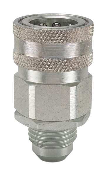 Hydraulic Quick Connect Hose Coupling, Steel Body, Sleeve Lock, 7/16