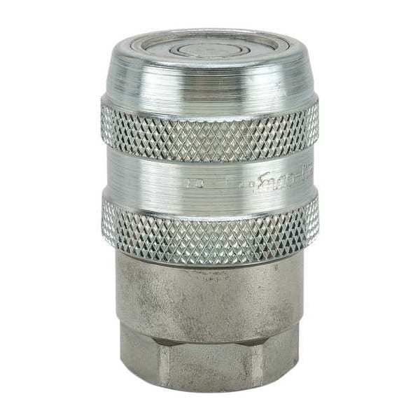 Hydraulic Quick Connect Hose Coupling, Steel Body, Push-to-Connect Lock, 3/8