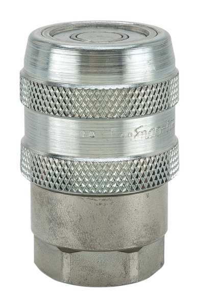 Hydraulic Quick Connect Hose Coupling, Steel Body, Push-to-Connect Lock, 1/2