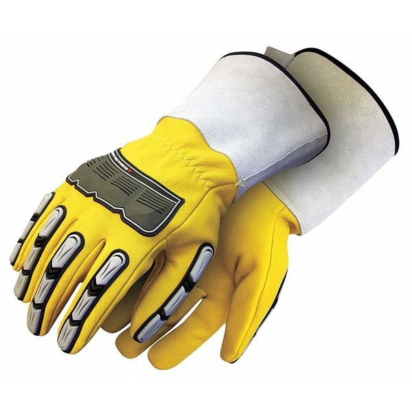 Grain Goatskin Gauntlet Back Protection Lined Thinsulate, Shrink Wrapped, Size X2L