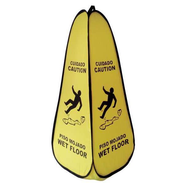 Soft Safety Sign, 36 in Height, 15 in Width, Nylon, Square, English, Spanish