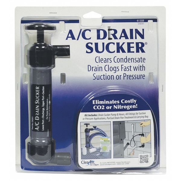 A/C Drain Sucker Kit, Manual, 16 in.