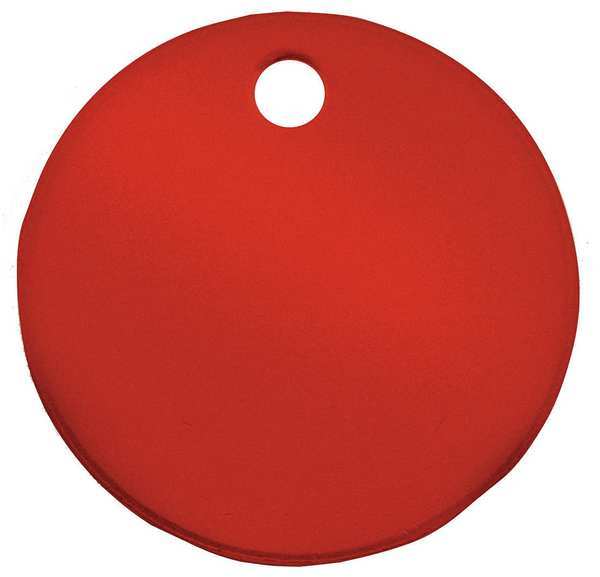 Blank Tag, Round, Red, PK5