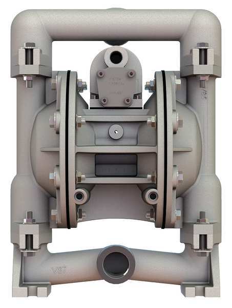 Double Diaphragm Pump, Aluminum, Air Operated, Buna N, 49 GPM