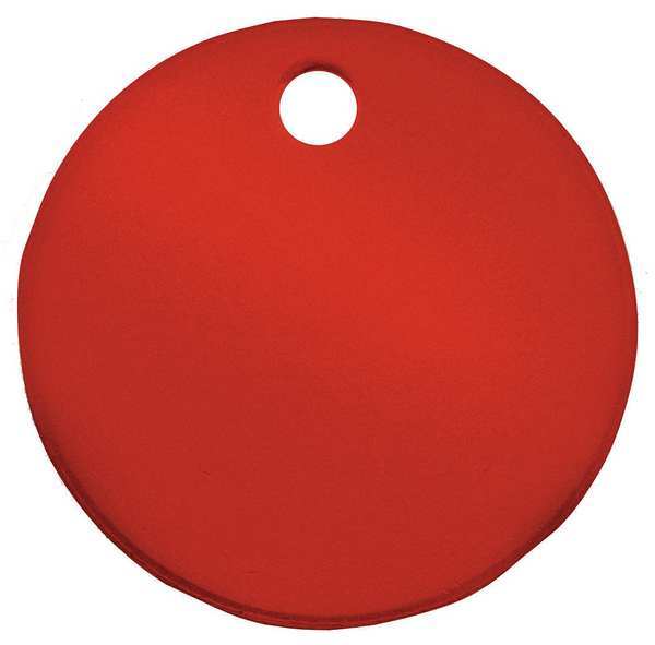 Blank Tag, Round, Red, PK5