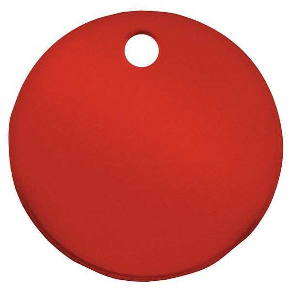 Blank Tag, Round, Red, PK5