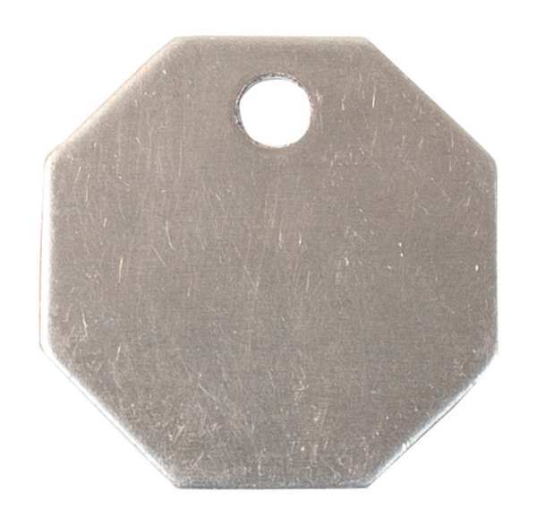 Blank Tag, Octagon, Steel, PK25