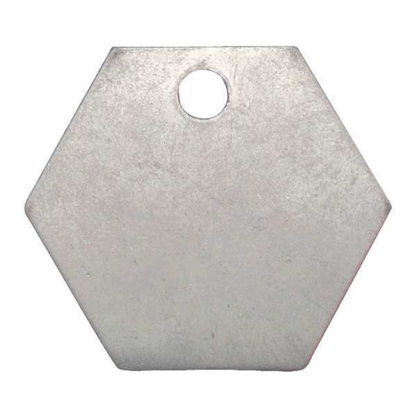 Blank Tag, Hexagon, Steel, PK10