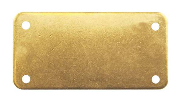 Blank Tag, Rectangle, Brass, PK5