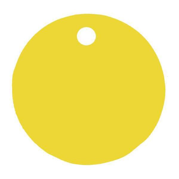 Blank Tag, Round, Yellow, PK5