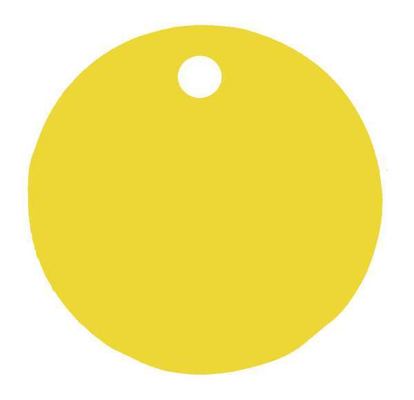 Blank Tag, Round, Yellow, PK5