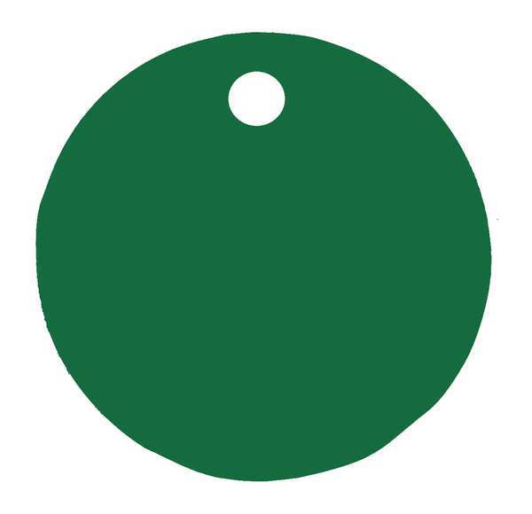 Blank Tag, Round, Green, PK5