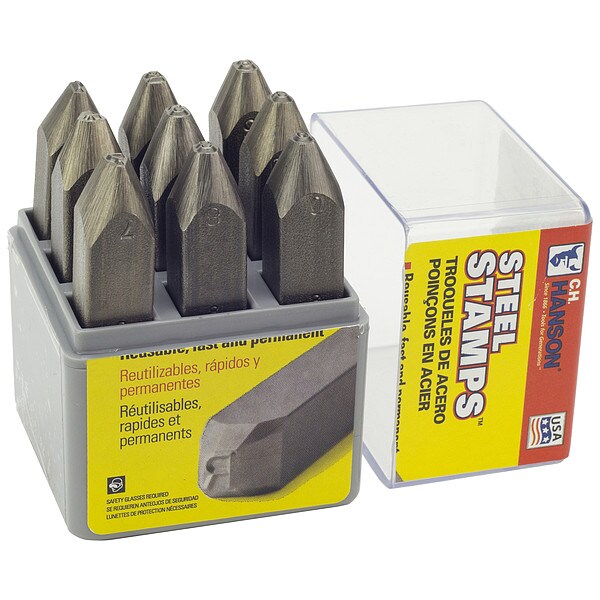 Steel Stamps Set, 1/4 in., 9 pcs.