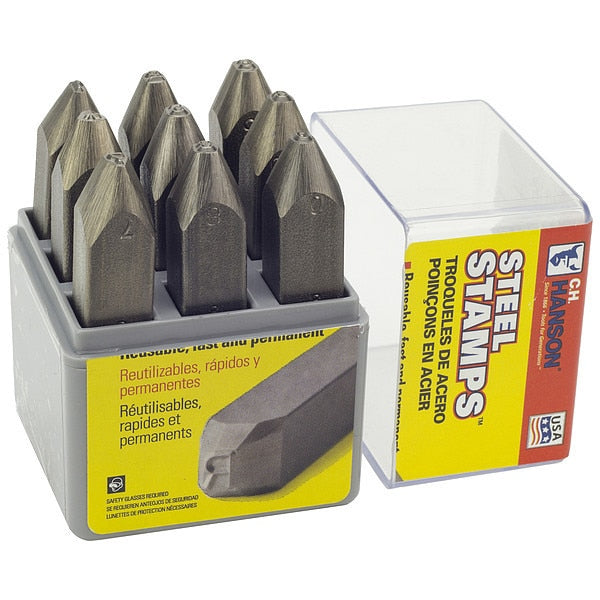 Steel Stamps Set, 3/8 in., 9 pcs.