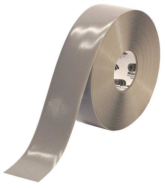 Industrial Floor Tape, Roll, Gray, Vinyl