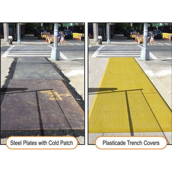 Trench Cover, Plastic, 4400 lb., Yellow