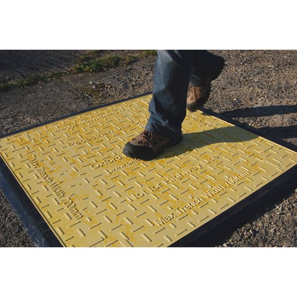 Pedestrian Trench Cover, Plastic, Yellow