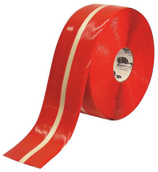 Ind Floor Tape, Roll, Red/Phosphorescent