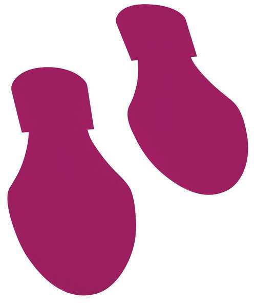 Ind Floor Tape Markers, Foot, Purple, PK50
