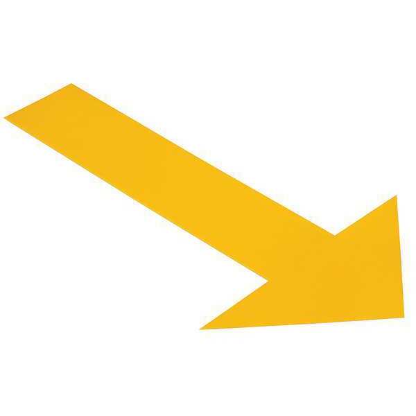 Ind Floor Tape Markers, Arrow, Yllw, PK50