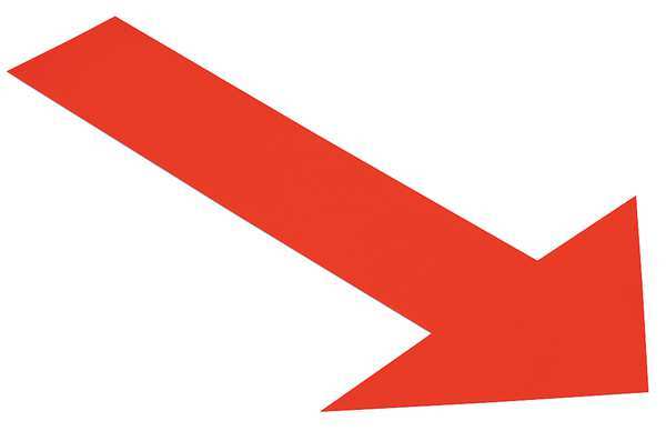Ind Floor Tape Markers, Arrow, Red, PK50