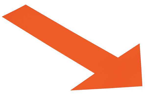 Ind Floor Tape Markers, Arrow, Orng, PK50