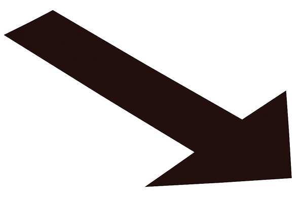 Ind Floor Tape Markers, Arrow, Black, PK50