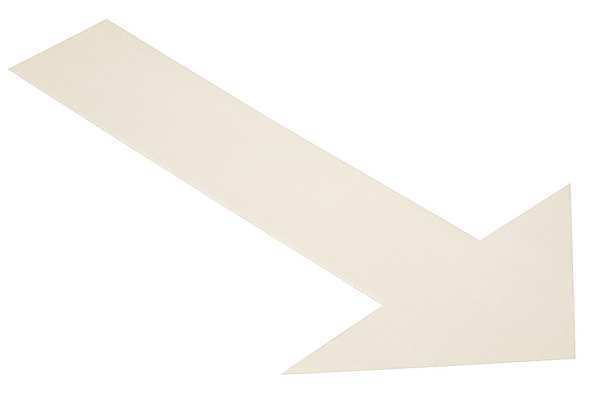 Ind Floor Tape Markers, Arrow, White, PK50