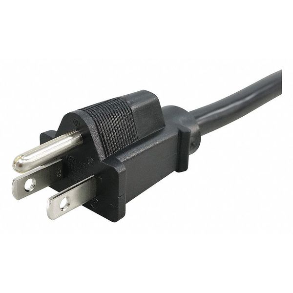 Power Cord, 5-15P, SJT, 1 ft., Blk, 10A, 18/3