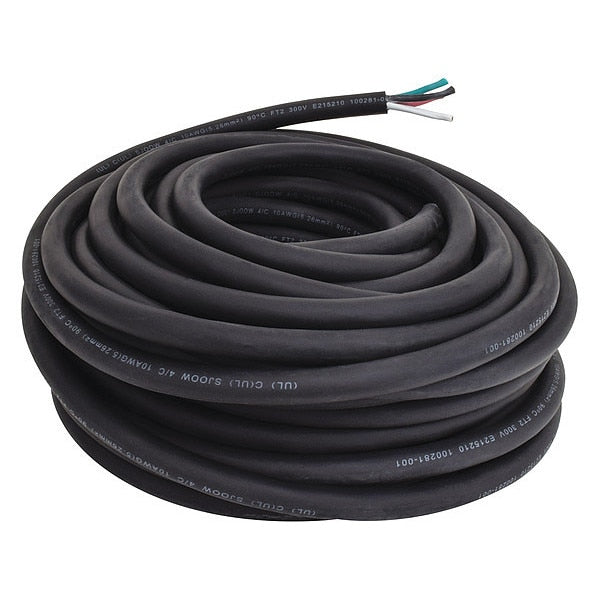 10 AWG 4 Conductor Portable Cord 300V 100 ft. BK