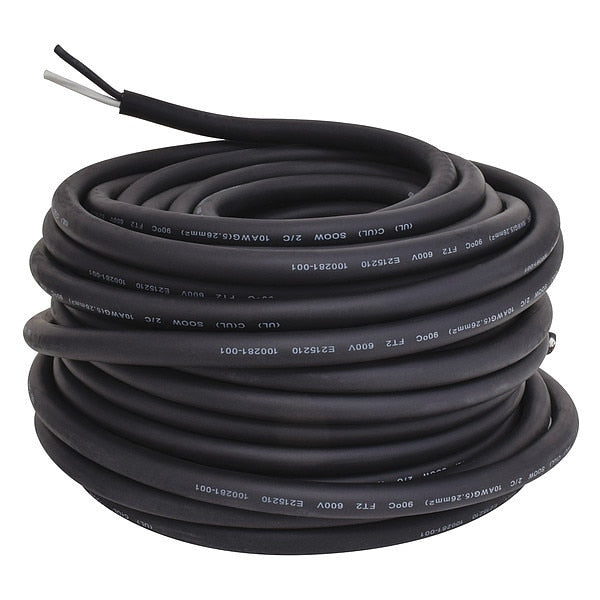 10 AWG 2 Conductor Portable Cord 600V 100 ft. BK