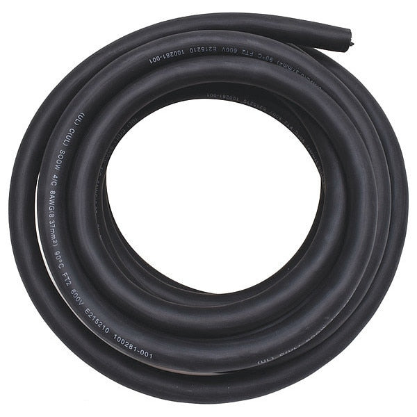 8 AWG 4 Conductor Portable Cord 600V 25 ft. BK