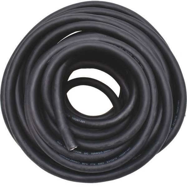 10 AWG 3 Conductor Portable Cord 600V 50 ft. BK